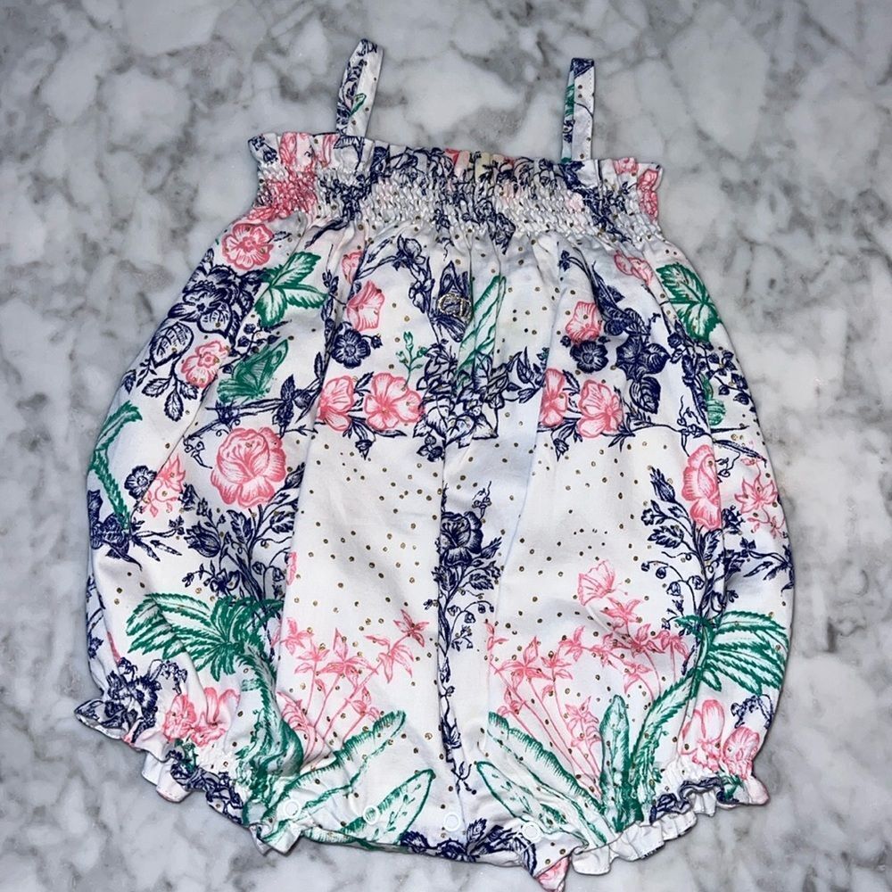 Baby Dior Nwot Gold Beautiful Romper 3m
